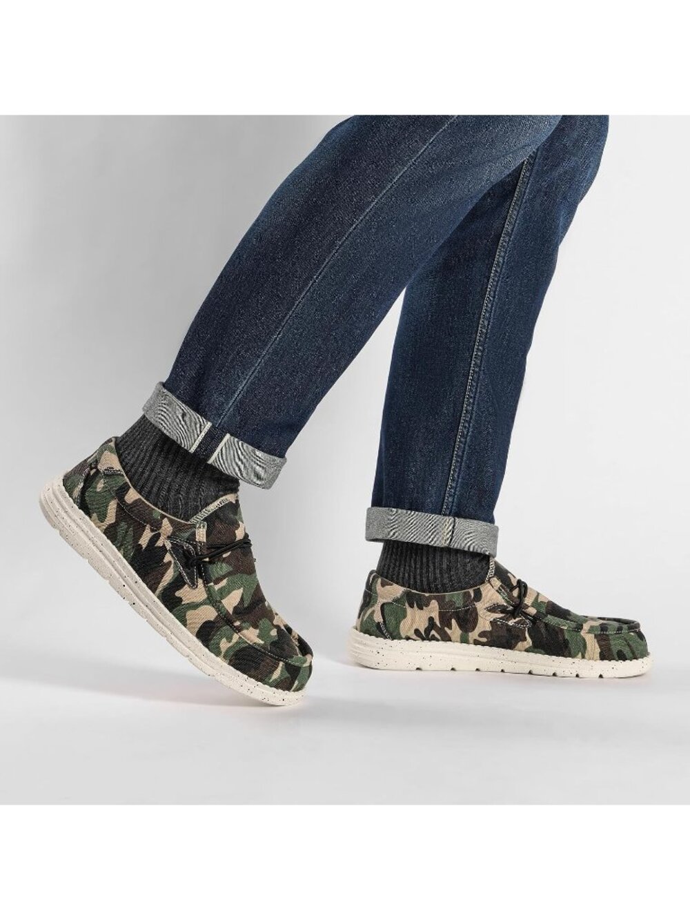 Bruno Marc Men's Camo Green Round Toe Breathable Flexible Casual Slip On Loafers - Picture 3 of 7